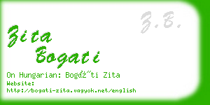 zita bogati business card